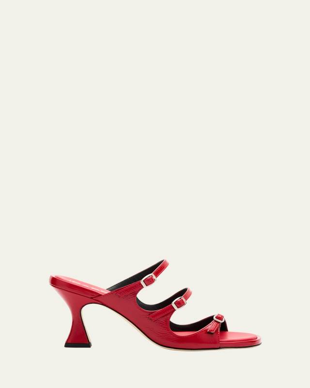 Kitty Leather Mary Jane Slide Sandals